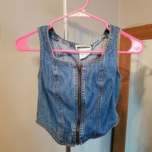 Vintage Cropped Denim Vest